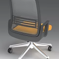 Ergonomic Office Chair Featuring Mesh Back Yellow Seat Armrests And White Base