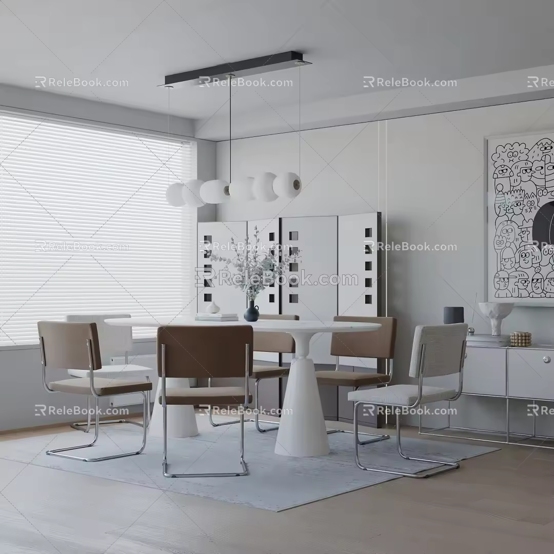 Modern table combination 3d model
