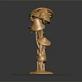 Golden Mushroom Shaped Decorative Furniture With Hanging Ring And Base