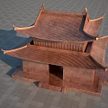 Ancient Chinese Architecture With Traditional Curved Roof Overhanging Eaves And Gray Tiled Ground