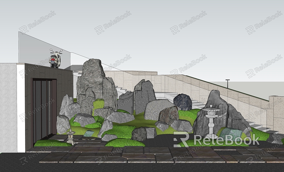 rockery stacked stone group landscape stone forest landscape patio landscape zen landscape electric car motorcycle model