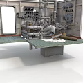 Industrial Equipment Setup In Factory With Pipes Valves And Control Panels