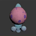 Pink Shell Snail Toy With Purple Spots Blue Antennae And Large Yellow Eyes