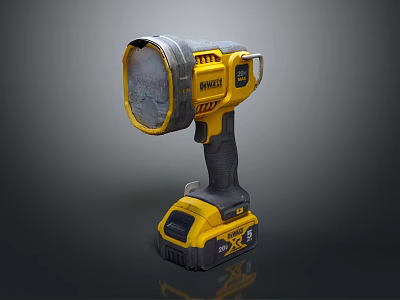 DEWALT Rechargeable Handheld Flashlight With Yellow Black Design And Ergonomic Grip 3d model