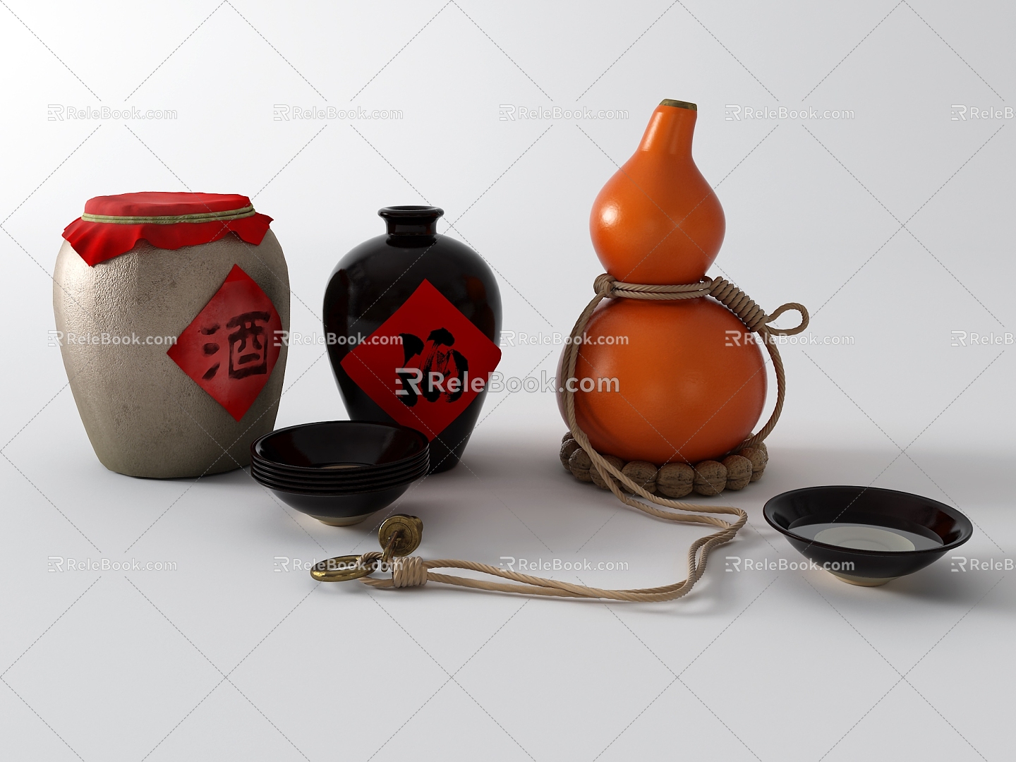 New Chinese Wine Altar Gourd 3d model