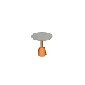 Round Modern Dining Table With Gray Marble Top And Copper Base Design 3d model