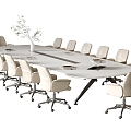 Modern Conference Table and Chair Office Chair 3d model