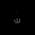 Elegant Metallic Chandelier With Curved Arms Decorative Details And Candle Shaped Bulbs