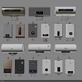 Household Electrical Appliances Various Water Heaters with Different Designs and Colors Displayed