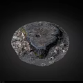 Natural Wooden Tree Stump With Surrounding Stones And Green Moss Texture