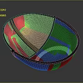 Black Mesh Bowl Shaped Weapon With White Curved Section And Net Structure Design