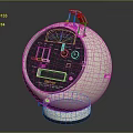 White Spherical Portable Speaker With Display Screen And Control Buttons