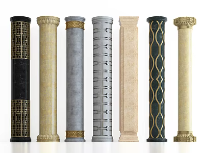 Light Luxury Column Decorative Column 3d model
