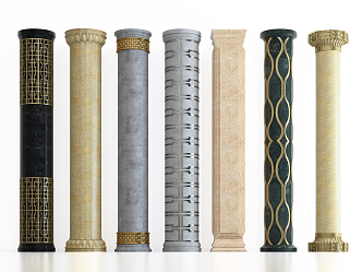 Light Luxury Column Decorative Column 3d model