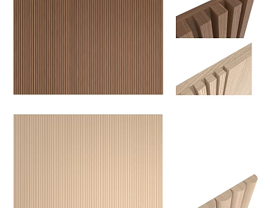 Wooden Room Dividers With Vertical Slat Design In Brown And Beige For Home Decoration 3d model