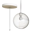 Modern Spherical Pendant Lights With Gold White Brown Transparent Glass Hanging Design