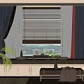 New Chinese Style Bay Window Cushion 3d model