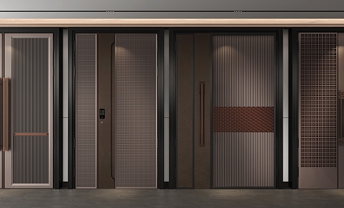 New Chinese Style Entrance Door 3d model