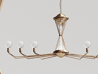 Post-modern chandelier metal multi-head chandelier 3d model