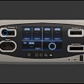 Modern Blue Medical Device With Display Screen And Control Panel Ports