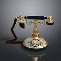 Vintage Electronic Telephone With Gold Accents Rotary Dial And Classic Design