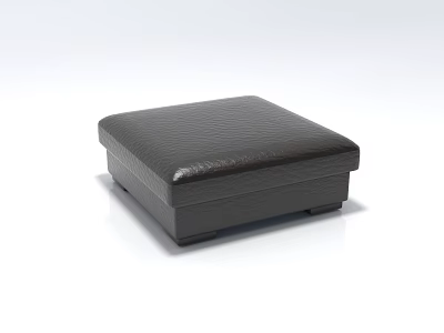 Modern Black Leather Footstool With Square Design For Home Comfort 3d model