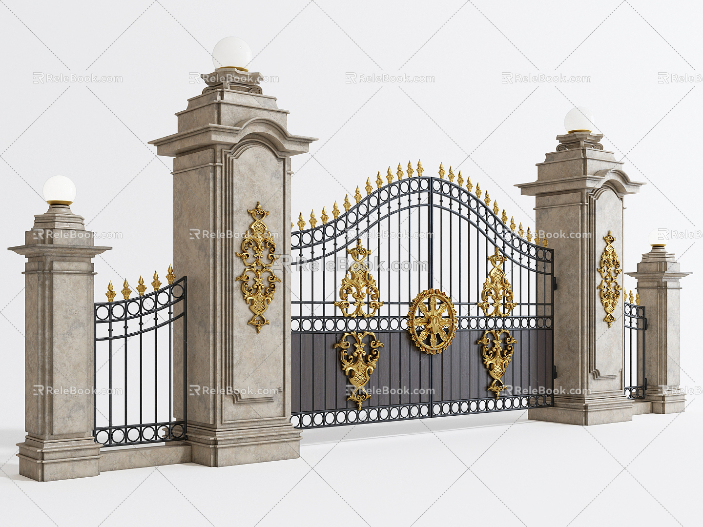 Jane European Gate Iron Gate 3d model