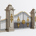 Jane European Gate Iron Gate 3d model