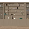 Bookshelf Storage Rack Decorative Cabinet Display Rack Book Decoration Ornaments 3d model
