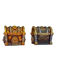 3D Rendered Vintage Treasure Chests With Ornate Carvings And Metal Accents