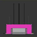 Long Strip Purple Lighting Fixture Set With Grid Pattern And End Brackets For Decorative Lighting
