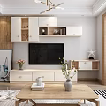 Modern White TV Stand With Drawers Flat Screen TV Wall Cabinets And Flower Vase