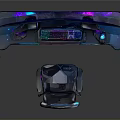 Ergonomic Gaming Desk With Curved Monitor Keyboard RGB Lighting And Chair
