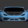 Blue Sports Car With Sleek Design Rear Spoiler Alloy Wheels And Shiny Finish