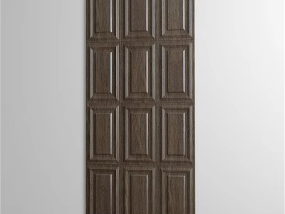 Wooden Sculpture Carving with Regular Square Patterns on Decorative Panel Detailed Craftsmanship 3d model