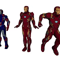 Iron Man Game And Movie Characters With Different Suits And Action Poses