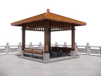 New Chinese pavilion 3d model