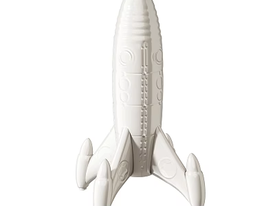 White Rocket Shaped Decorative Ornament Set Ideal For Home Living Room Decor 3d model