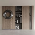 Modern Wooden Bookshelf Design With Black Gold Decor And Books Vases