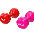 Sports Equipment Red 5LB and Pink 3KG Dumbbells for Home Fitness Training