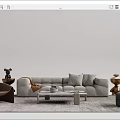 Modern sofa coffee table combination 3d model