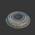 Cartoon Scene Circular Stone Platform With Ornate Central Decorative Pattern And Intricate Edges 3d model