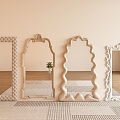 French Cream Style Full-length Mirror Dressed Mirror Internet Celebrating Mirror Floor Mirror Special-shaped Mirror 3d model