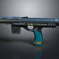 Weapon Gun K-7243DOCK With Teal Grip Black Body And Markings