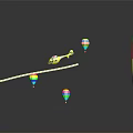 Colorful Ring Slide Playground Equipment Featuring Hot Air Balloons And Toy Helicopter