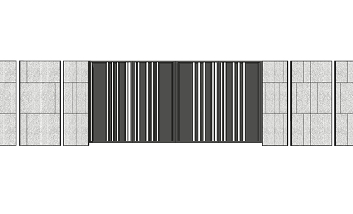 Modern Gate Residential Area Gate Metal Gate Railing Fence Wall Retaining Wall Landscape Wall Partition Grid 3d model