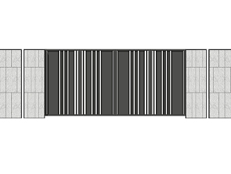 Modern Gate Residential Area Gate Metal Gate Railing Fence Wall Retaining Wall Landscape Wall Partition Grid 3d model