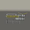 Automatic gate railing 3d model