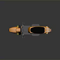 Orange Scooter Design With Black Seat And Modern Body Parts Detailed View