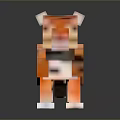 Pixel Art Tiger With Orange Black Stripes And 3D Shiny Surface